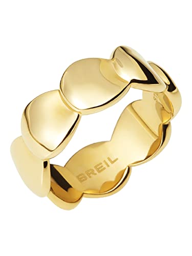Breil, Collezione B Whisper, Fedina In Acciaio Lucido, Anello Donna Minimal E Versatile, Con Piccoli Elementi Sovrapposti, Colore Gold, Misura 14, Gio