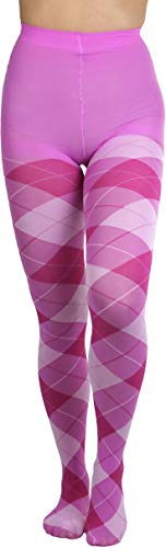 Image of ToBeInStyle Women's Argyle Checkered Diamond Rhombus Net Opaque Sheer Tights Pantyhose
