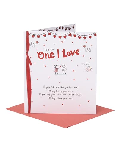 UK Greetings | Valentine's Day Card for The One I Love | Cute Sketch Design