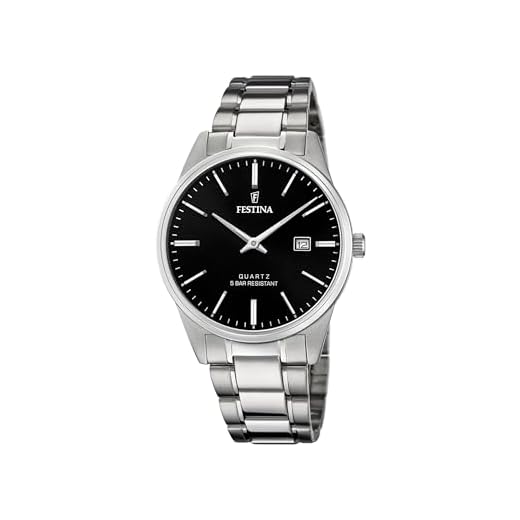 Festina Montre pour Homme F20511/4 Acero Clasico Boîtier en Acier Inoxydable Gris Bracelet en Acier Inoxydable Gris