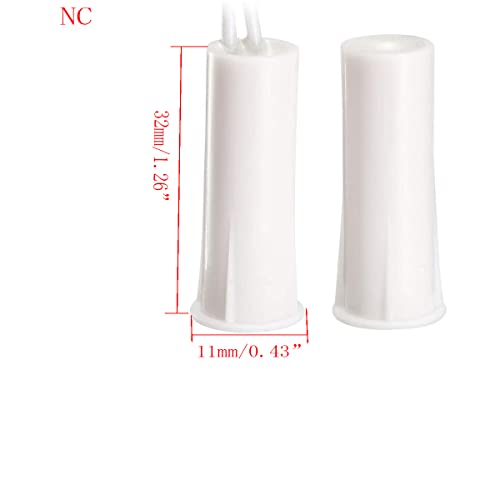 Image of RC-35 NC Recessed Wired Security Window Door Contact Sensor Alarm Magnetic Reed Switch, for Home Security and Burglar Alarm Systems, Sets of 5, White