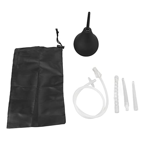 Jauarta Kit de lâmpada de enema de silicone preto, 224 ml, ducha anal limpa com mangueira e bocal su