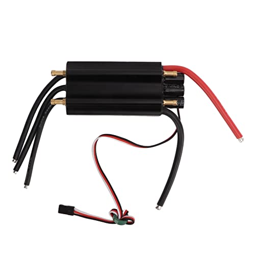 Alomejor 120A RC ESC Brushless Wassergekühlter Wasserdichter 2-Wege-Schwarz Eingebauter BEC 210K Erpm Brushless ESC für RC-Boote