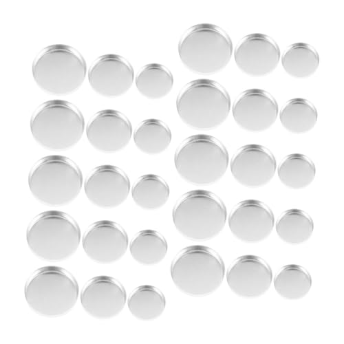 Baluue Diy Eyeshadow Pans 30pcs Round Empty Makeup Pans Stackable for Blush Highlighter Lipstick