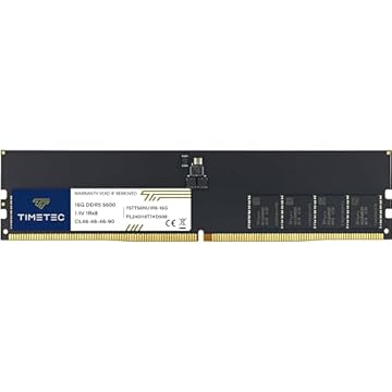 Timetec 16GB DDR5 5600MHz PC5-44800 Unbuffered Non-ECC 1.1V CL46 1Rx8 Sinlge Rank 288 Pin UDIMM Desktop Memory RAM Upgrade