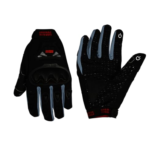 Image of STUDDS SMG 6 Full Finger Bike Riding Gloves with Touch Screen Sensitivity Thumb & Index Finger, Knuckle Protection Mesh Fabric, Anti-Slip Silicon Pads