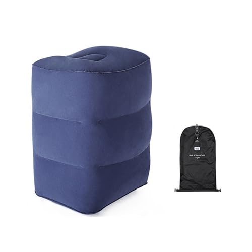 JzcsdkSIL Inflatable Camping Footrest Pillow Compact Soft Cushion Light Inflatable Hiking Travel Flight Sleeping Pillow, Royal Blue