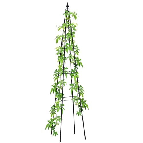 yotoworth Garden Trellis For Climbing Plants Outdoor,Support Frame Metal Rustproof Obelisk Tower,Sweet Pea Potted Vegetable Fruits,170cm,1PC