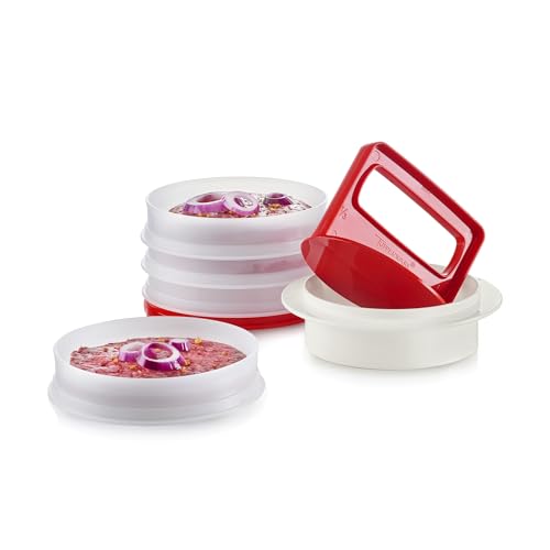 Tupperware Pressa per hamburger e set di 4 contenitori, lavabile in lavastoviglie e senza BPA