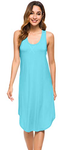 WiWi Soft Nightgowns for Women Sleeveless Racerback Nightgown Plus Size Pajamas Sleepshirts S-4X4