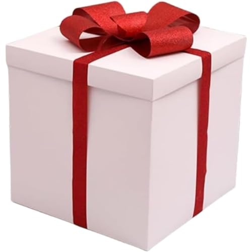Joxoilso ギフトボックス 正方形 ラッピング 箱 プレゼント シンプル ハイエンド 誕生日クリスマス 用装飾 アクセサリー 蝶結び付き パッケージ 多用 高級包装 小道具 (50cm)