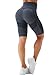 TAYOEA Kurze Leggings Damen Sporthose Nahtlose Shorts Kurz Radlerhose Hohe Taille Blickdicht Yogahose Sommer für Yoga Tights Shorts Joggen Radfahren Fitness Dunkel Grau,XL