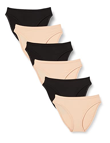 Amazon Essentials Women's High Cut Underwear, Pack of 6