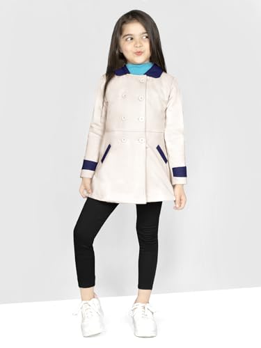 Image of Naughty Ninos Girls Polyester Standard Length Solid Double Breasted Peacoat for 3 to 12 Years