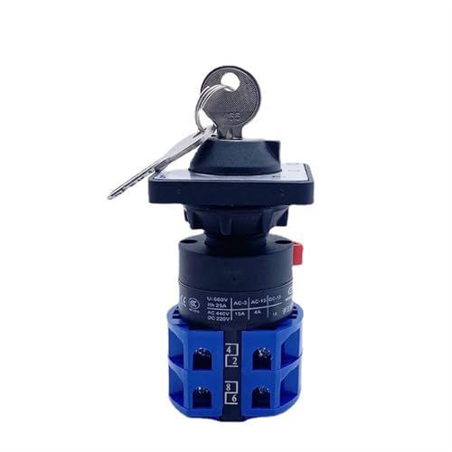 Interruptor giratorio de 3 posiciones LW26-25YS3/2S con llave de bloqueo 25A para doble potencia 2