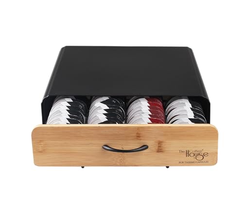 EVER RICH 64 PCS COFFEE POD STORAGE DRAWER COMPATIBLE WITH TASSIMO POD HOLDER | T-DISC COFFEE CAPSULES | ANTI VIBRATION DESIGN