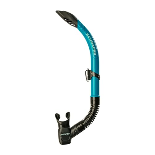 SCUBAPRO Escape Semi-Dry Snorkel, with Purge Valve and Splashguard Barrel-Top Design, Turquoise by SCUBAPRO - Used condition - US$40.76