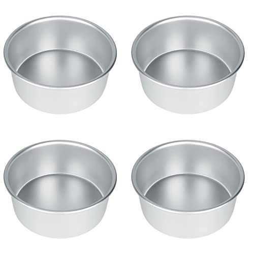 JMIATRY 15,2 cm Kuchenform, 4 Stück, Edelstahl-Kuchenformen zum Backen, runde Kuchenbackformen für Weihnachten, Geburtstag, Hochzeit, hochglanzpoliert und spülmaschinenfest Cover
