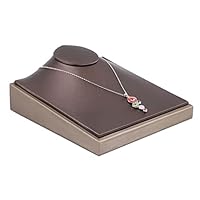 FbqLhe1ahh Modern Lay Down Necklace Bust Display Jewelry Chain Holder Stand, PU Faux Leather Mannequin Organizer Jewelry Display