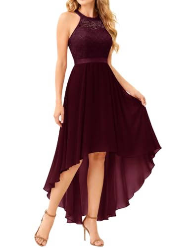 Image of Wedtrend Women's Semi Formal Dresses Halter Bridesmaid Dresses Wedding Guest Dress High Low Prom Dress