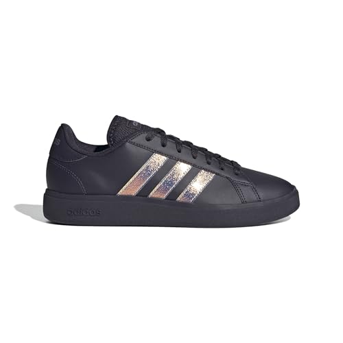 adidas Grand Court Base 2.0 Shoes, Zapatos Mujer, Aurora Black/Aurora Black/Shadow Violet, 41 1/3 EU