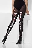 Halloween! Smiffys Tag der Toten Strumpfhose, Schwarz