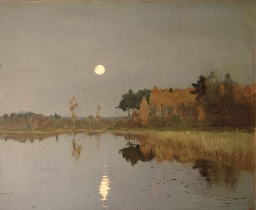 Toile lune crépusculaire Levitan déco chambre style scandinave 60x90