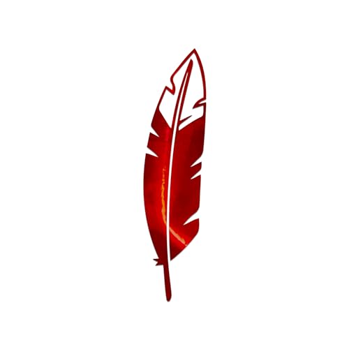 Image of Eagle Feather Native American Sticker Vinyl Decal Notebook Car Window Laptop 1.25 inch x 5 inch (Red Holographic)