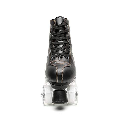 Image of Adult Roller Skates High Top Indoor Outdoor Quad Skates Black 12 M US Women