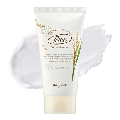 SKINFOOD Rice Daily Scrub Foam, Facial Cleanser...