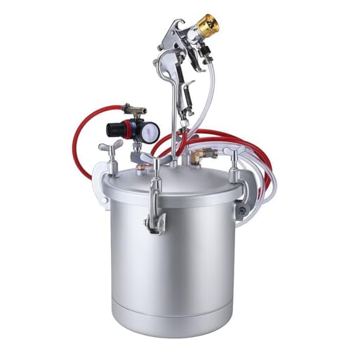 Maxwasp ペイントスプレー 加圧式 エアースプレーガン 塗装用 圧送タンク スプレーガン 容量10L 6穴口径 2.0-4.0mm (10L,4.0mm)