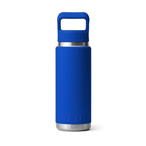 Image of YETI Rambler 26 oz Bottle, Vacuum Insulated, Stainless Steel with Color Matching Straw Cap
