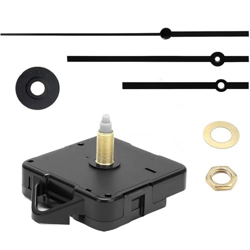 Maslasee Kit meccanismo silenzioso per orologio al quarzo, coppia elevata, alimentato a batteria, con lancette per orologio da parete fai da te