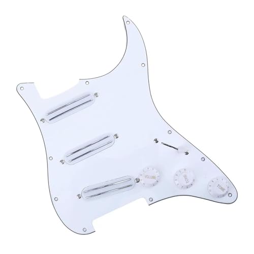 Pickguard pré câblé SSS 11 trous blanc 3 plis pour guitare électrique
