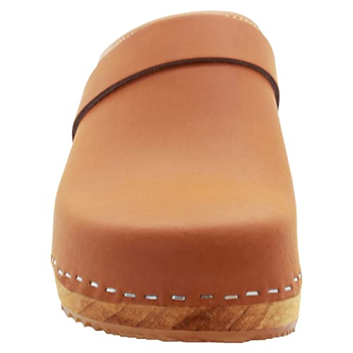Image of Bjork Maja Wood Open Back Leather Clogs