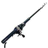 Faltbare Teleskop-Angelrute, tragbare Taschen-Angelrute, integrierte kompakte für Süß- und Salzwasser – tragbar