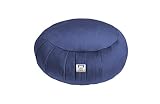 Sensory Owl Cojín De Meditación Zafu Yoga De Terciopelo Relleno De Cáscaras De Trigo Sarraceno Redondo Altura del Asiento 18 cm Diámetro 35 cm 2.5 kg Marino