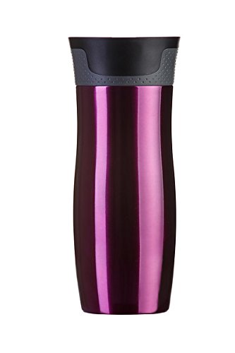 Contigo West Loop Autoseal Travel Mug, Stainless Steel Thermal Mug, Vacuum Flask, Leakproof, Coffee Mug with BPA Free Easy-Clean Lid, Raspberry, 470 ml