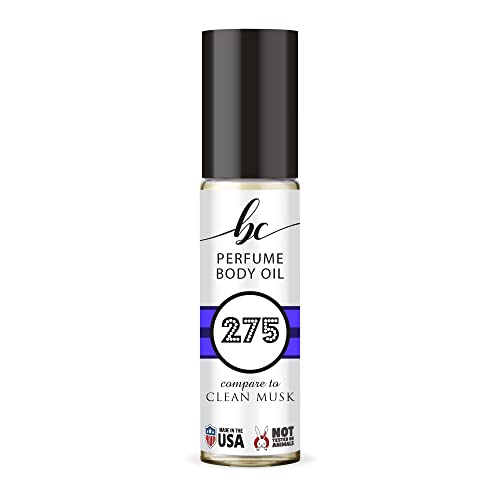 BIOCURA BC Perfume 275 Inspired by Emra Clean Musk For Women & Men Replica Fragrance Body Oil Dupes Alcohol-Free Sample Travel Size Concentrated Long Lasting Roll-On 0.3 Fl Oz/10ml
