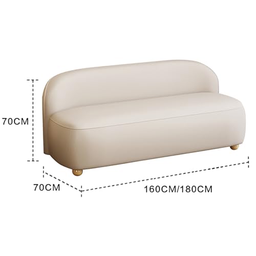 MPLFHSYOS Sofa Aus Leder Mit Retro-Katzenpfotenmuster, Bogenförmiger, Unregelmäßiger Ruhebereich, Empfangsbereich, Gehobenes Büro, Empfangs- Und Verhandlungsbereich, Gästehaus-Hotel(B,180x70x70cm) – Bild 4