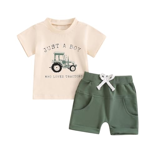 Image of BemeyourBBs Toddler Baby Boy Summer Clothes Funny Letter T Shirt Elastic Waist Pockets Shorts Set 2 Piece Outfit