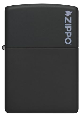 Encendedor Zippo Logo Negro Mate de Bolsillo miniatura 2