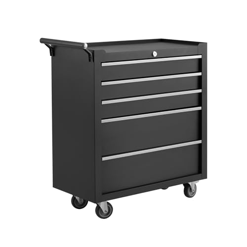 Rolling Tool Chest, 5 Drawers Tool Storage Cabinet, Toolbox with ...