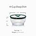 Anyday 4-Cup Glass Food Storage with Glass Lid, Round Deep Dish | Plastic-Free Meal Prep & Microwave Cookware | Stackable Airtight Storage Container with Vented Lid for Microwave-Safe Reheating