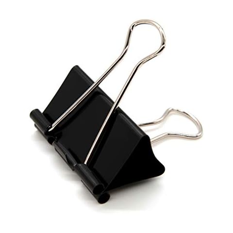 DSTELIN Large Binder Clips 1.6-Inch (24 Pack), Big Paper Clamps Clips for Office Supplies, 1.6-Inch/41mm Width, 0.7-Inch/18mm Capacity, Black Cover