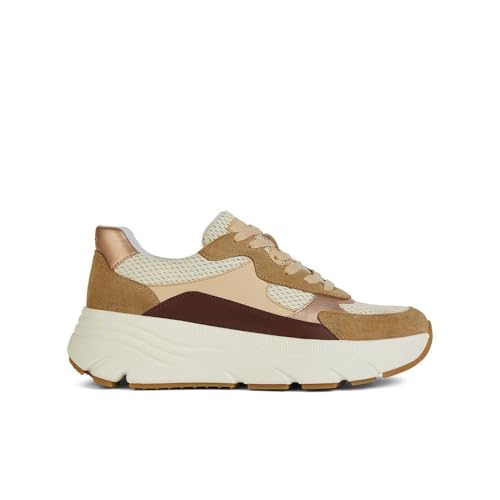 Geox Femme Diamanta B baskets plateforme noires confortables en cuir pour un style urbain quotidien