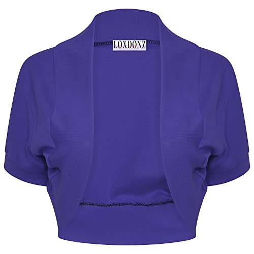 Image of Loxdonz Girl's Short Sleeve Shrug Childrens Kids Cotton Cardigan Bolero Shrug Jacket