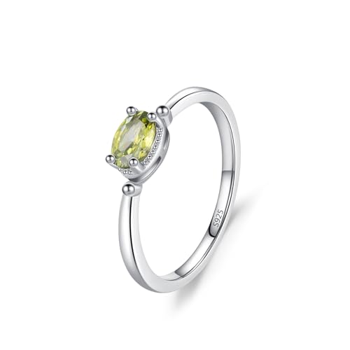 Porte Alliance Bagues Argentées Vintage Vert Olive Solitaire