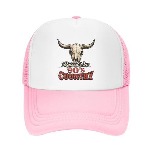 Raised On 90's Country Trucker Hat,Funny Trucker Hats for Men