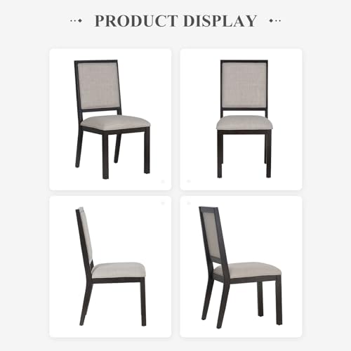 Set of 4 Mid Century Modern Upholstered Dining Chairs in Brown
